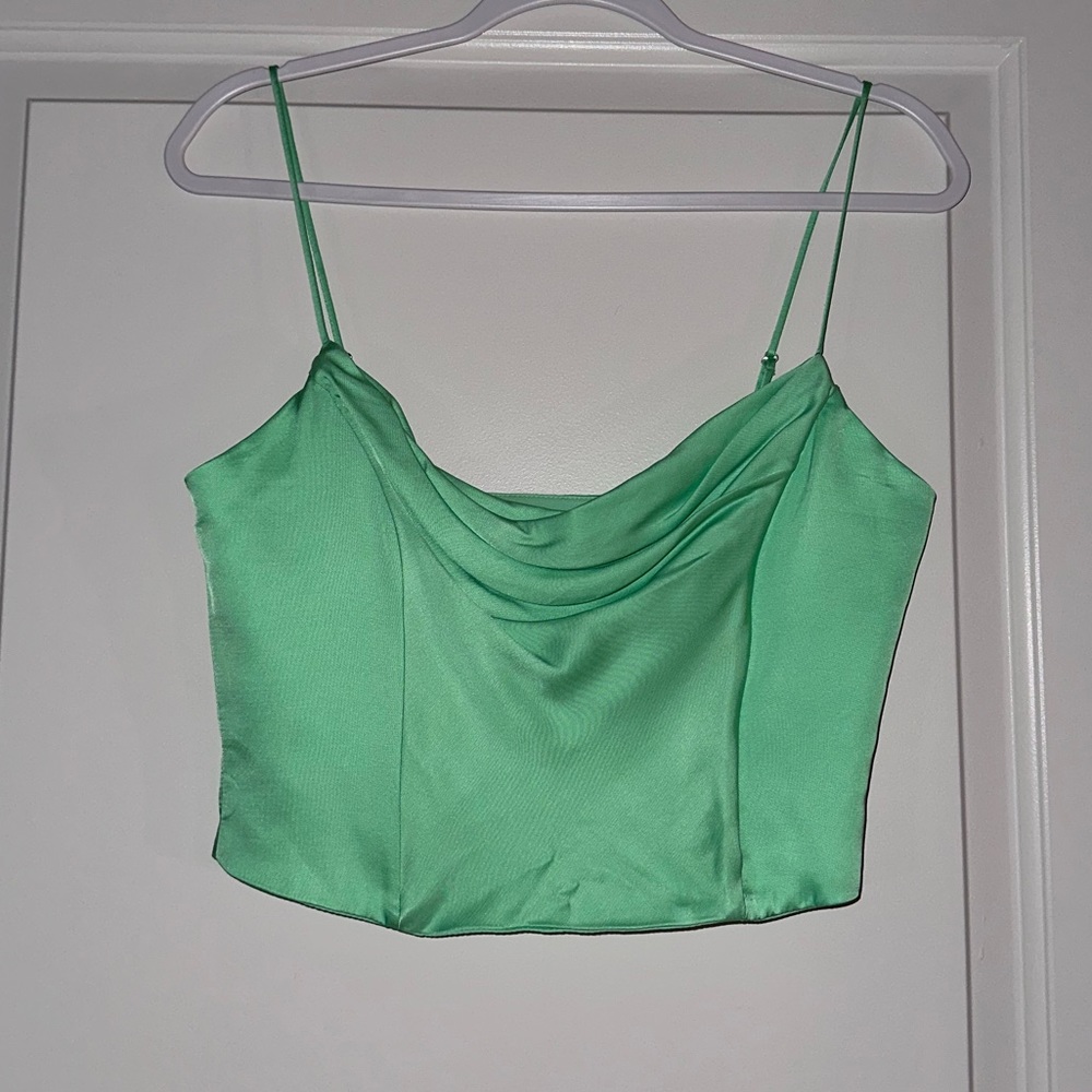 NWT Zara Satin Effect Crop Top